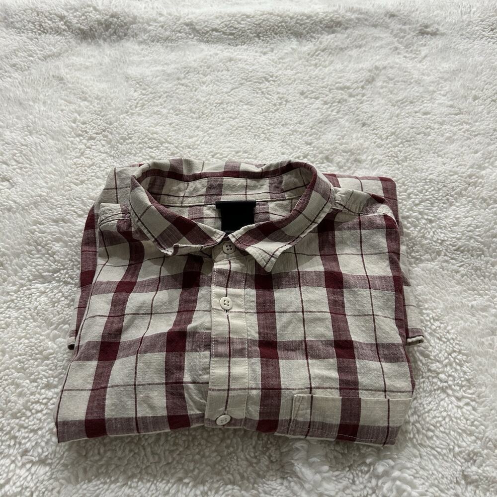 The North Face Men’s Red Plaid Short Sleeve Button Down Pockets Cotton Sz 2XL - Picture 1 of 8